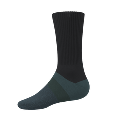 The Night Owl | Black and Teal Heel Hammock™ Crew Socks