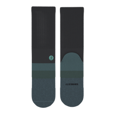 The Night Owl | Black and Teal Heel Hammock™ Crew Socks