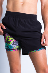 The Warm Up | Black and Neon Ball Hammock® 7 Inch Athletic Shorts