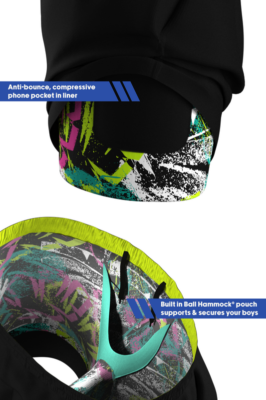 The Warm Up | Black and Neon Ball Hammock® 7 Inch Athletic Shorts