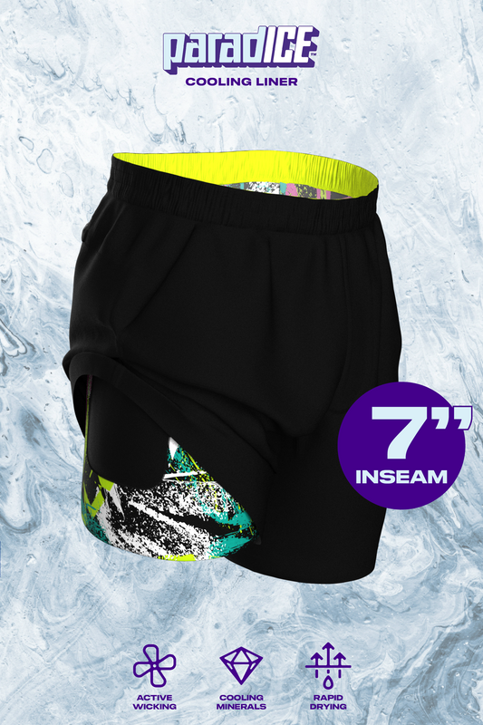 The Warm Up | Black and Neon Ball Hammock® 7 Inch Athletic Shorts