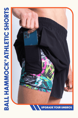 The Warm Up | Black and Neon Ball Hammock® 9 Inch Athletic Shorts