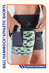 The Water Break | Black and Green Neon Ball Hammock® 5 Inch Athletic Shorts - Shinesty