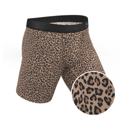 The Wild Cat | Leopard Print Long Leg Ball Hammock® Pouch Underwear With Fly