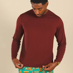 The Sommelier | Burgundy SleepDeep™ Men’s Long Sleeve Pajama Shirt