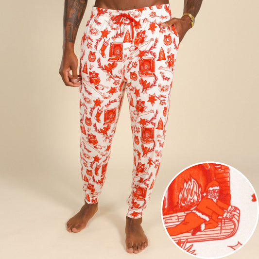 The Santa Slays | Christmas Toile SleepDeep™ Men’s Pajama Joggers