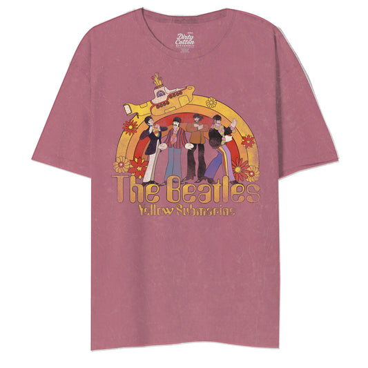 Yellow Submarine By The Beatles Half Floral Rainbow Unisex T-Shirt