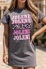 JOLENE Round Neck Short Sleeve T-Shirt Trendsi