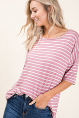 BOMBOM Striped Round Neck Half Sleeve T-Shirt - Trendsi