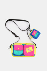 Bolso bandolera de nailon con correa extraíble Himawari y funda para auriculares