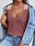 Full Size Lace Detail V-Neck Tank Trendsi