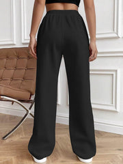 Drawstring Elastic Waist Pants with Pockets - Trendsi