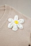 Flower Dropped Shoulder Long Sleeve Cardigan