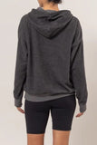 HYFVE Brushed Long Sleeve Hoodie with Kangaroo Pocket - Trendsi