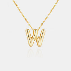 Gold-Plated Letter Pendant Necklace Trendsi