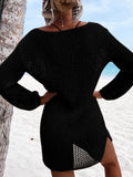 Openwork Tie Neck Cover-Up - Flyclothing LLC