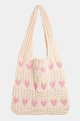 Bolso de mano de crochet con corazón en contraste Fame