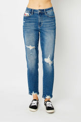 Judy Blue Full Size Distressed Slim Jeans Trendsi