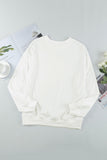 Round Neck Dropped Shoulder Sweatshirt - Flyclothing LLC