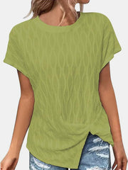 Full Size Round Neck Short Sleeve T-Shirt Trendsi