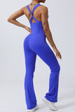 Crisscross Wide Strap Sleeveless Jumpsuit - Flyclothing LLC