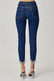 RISEN Full Size Embellished Mid Rise Crop Skinny Jeans - Trendsi