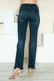 Judy Blue Full Size Button Fly Hem Destroy Straight Jeans - Trendsi