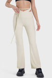 Tied Mid-Rise Waist Active Pants - Flyclothing LLC