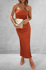 Slit Tube Midi Dress Trendsi