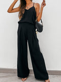 Spaghetti Strap Cami and Wide Leg Pants Set - Flyclothing LLC