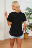 Ruched Round Neck Short Sleeve T-Shirt Trendsi