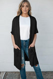 Open Front Sweater Cardigan with Pockets - Flyclothing LLC