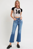 RISEN Full Size Tummy Control High Rise Crop Bootcut Jeans - Trendsi