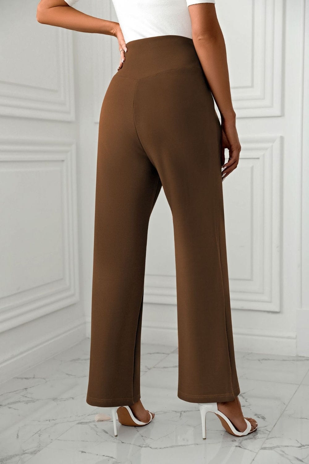 High Waist Straight Leg Pants - Trendsi