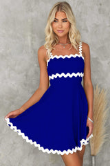 Contrast Trim Square Neck Mini Dress - Trendsi