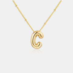 Gold-Plated Letter Pendant Necklace Trendsi