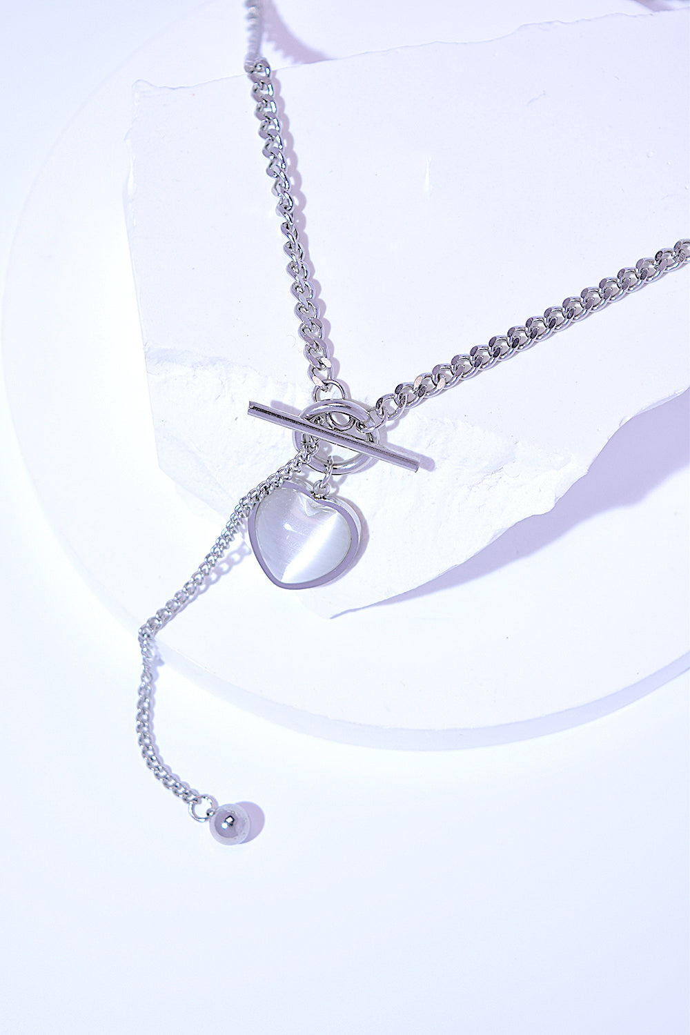 Titanium Steel Heart Necklace Trendsi