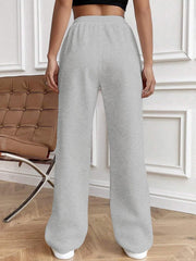 Drawstring Elastic Waist Pants with Pockets - Trendsi