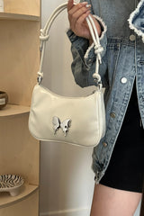 Butterfly PU Leather Knotted Strap Shoulder Bag - Trendsi