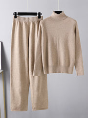 Basic Bae Turtleneck Raglan Sleeve Top and Pants Sweater Set - Trendsi