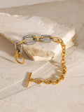 18K Gold-Plated Stainless Steel Chain Bracelet - Trendsi