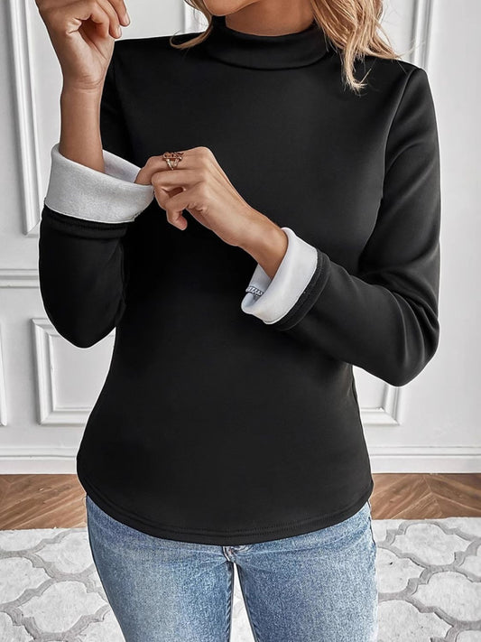 Mock Neck Long Sleeve T-Shirt