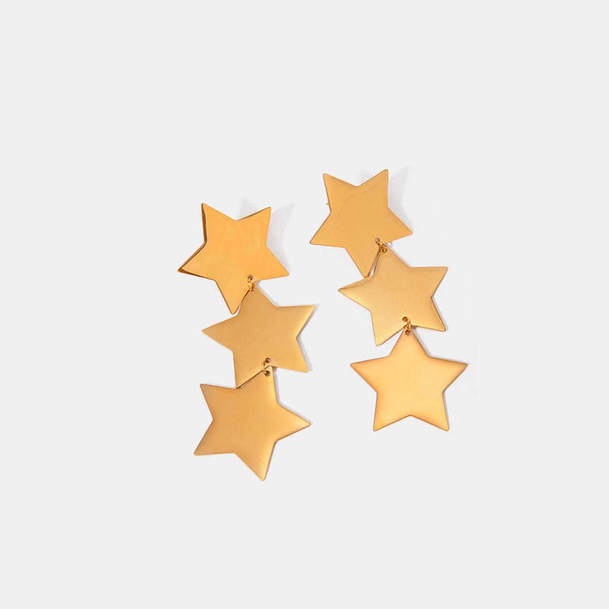 18K Gold-Plated Stainless Steel Star Earrings - Trendsi