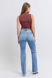 Judy Blue Full Size Raw Hem High Rise Bootcut Jeans - Trendsi