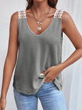 Full Size Lace Detail V-Neck Tank Trendsi