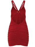 Glitter Double Spaghetti Straps Mini Dress - Flyclothing LLC