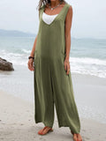 Full Size Wide Strap Jumpsuit with Pockets - Trendsi