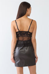 FASHION4YOU Sheer Mesh Lace Push-Up Bustier Trendsi