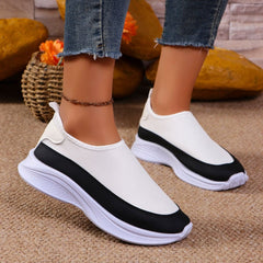 Mesh Contrast Flat Slip-Ons - Trendsi