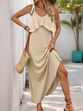 Perfee Tied Ruffled Scoop Neck Sleeveless Dress